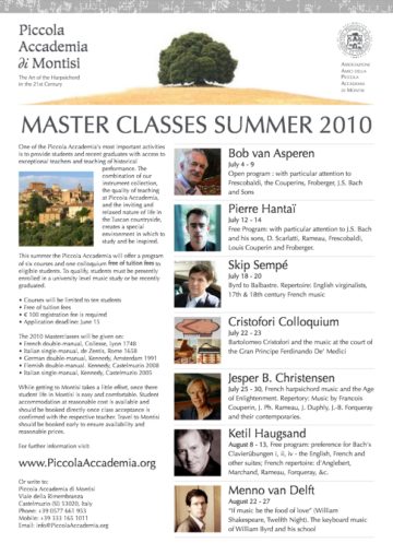 MONTISI – Summer Master Classes 2010