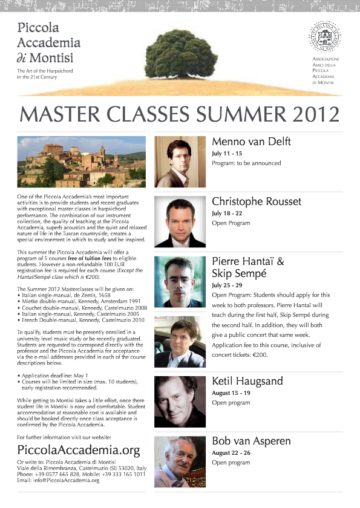 MONTISI – Summer Master Classes 2012