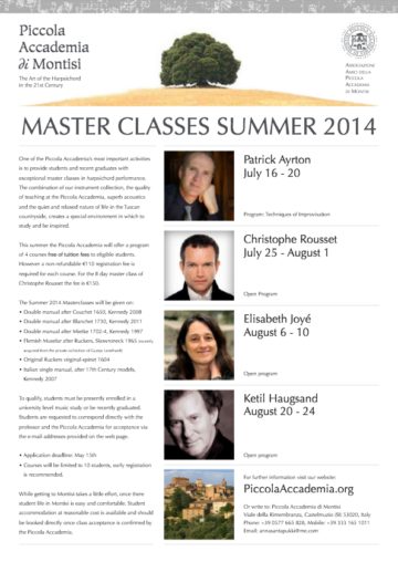 MONTISI – Summer Master Classes 2014