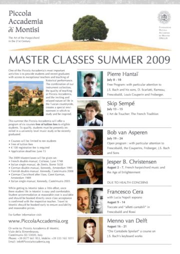 MONTISI – Summer Master Classes 2009