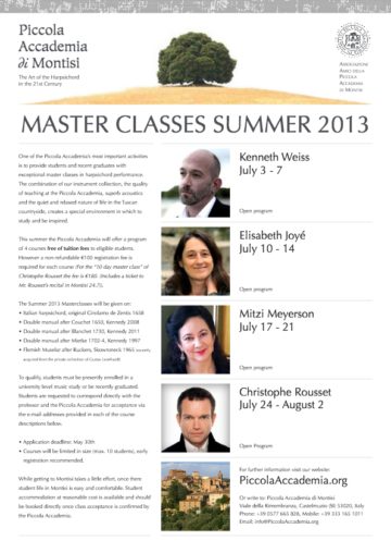 MONTISI – Summer Master Classes 2013